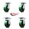 Service Caster 6 Inch Green Poly on Cast Iron Caster Set with Roller Bearings 2 Swivel 2 Rigid SCC-35S620-PUR-GB-2-R-2 - alternate 6